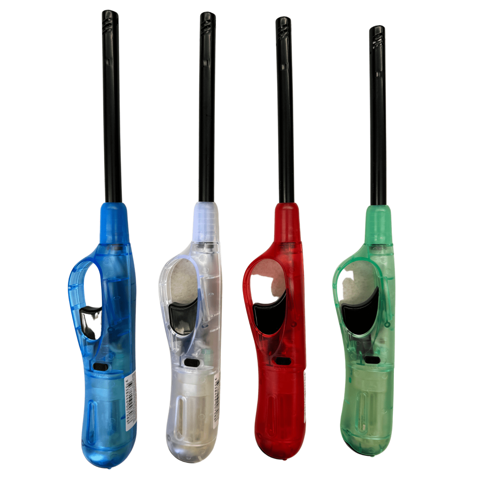 Bulk 12x Assorted Long Gas Lighters - BBQ, Kitchen, Cigarette (Safety Lock)